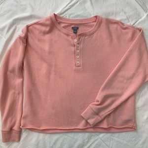 Aerie Crew Neck Button Down Sweatshirt
